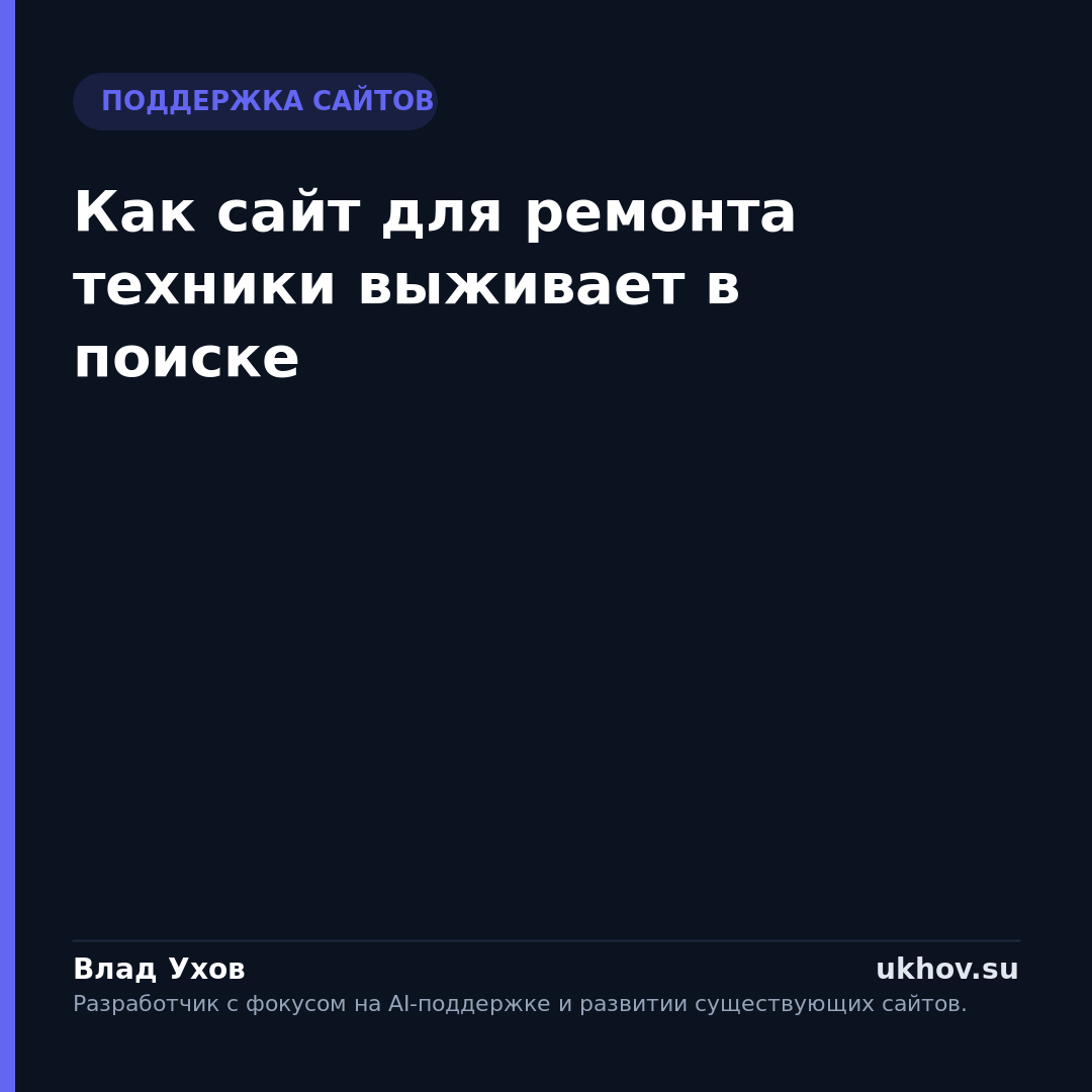 Как сайт для ремонта техники выживает в поиске