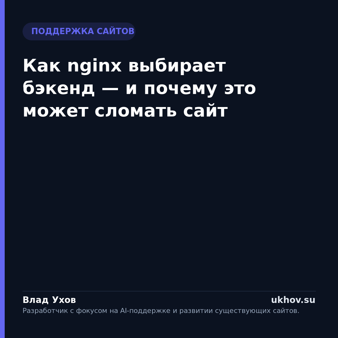 Как nginx выбирает бэкенд — и почему это может сломать сайт