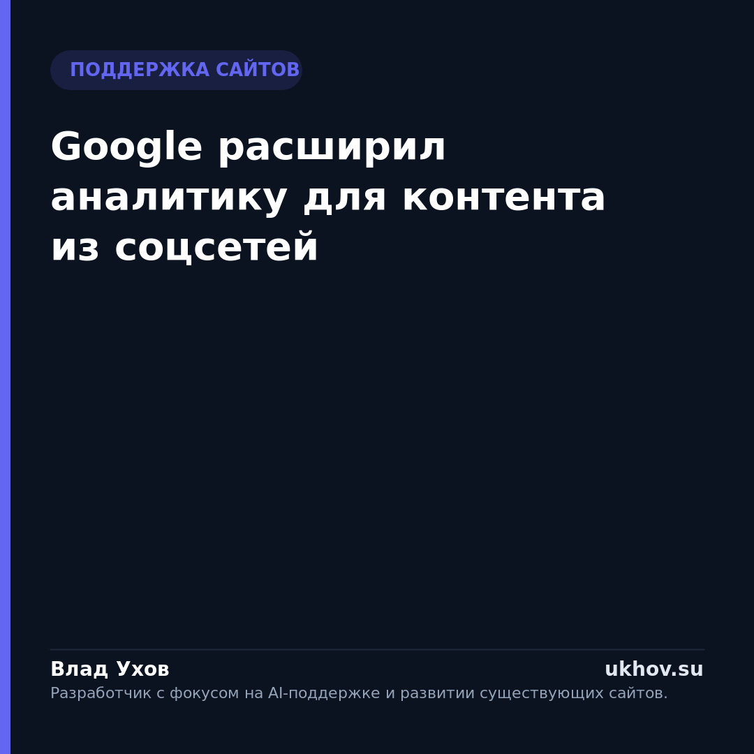 Google расширил аналитику для контента из соцсетей