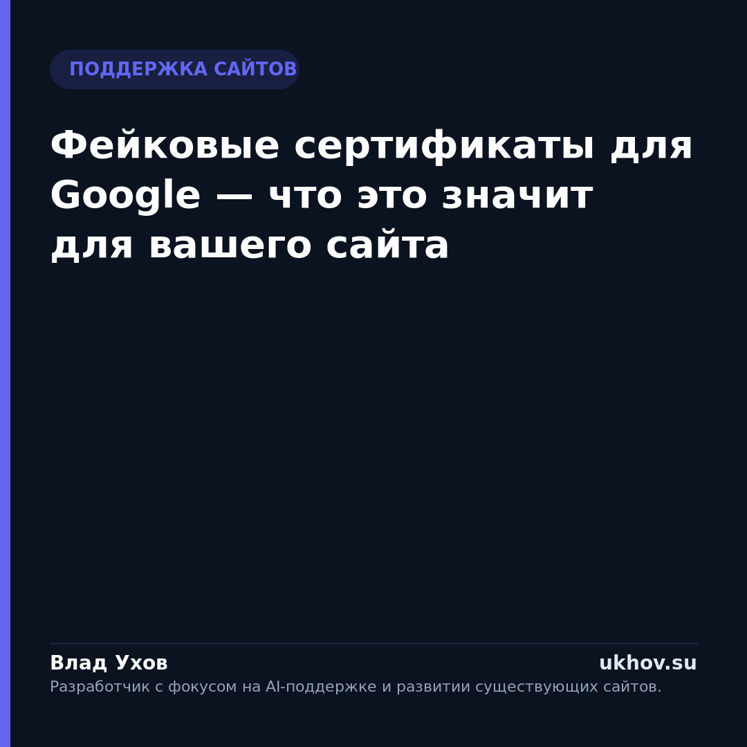 Фейковые сертификаты для Google — что это значит для вашего сайта
