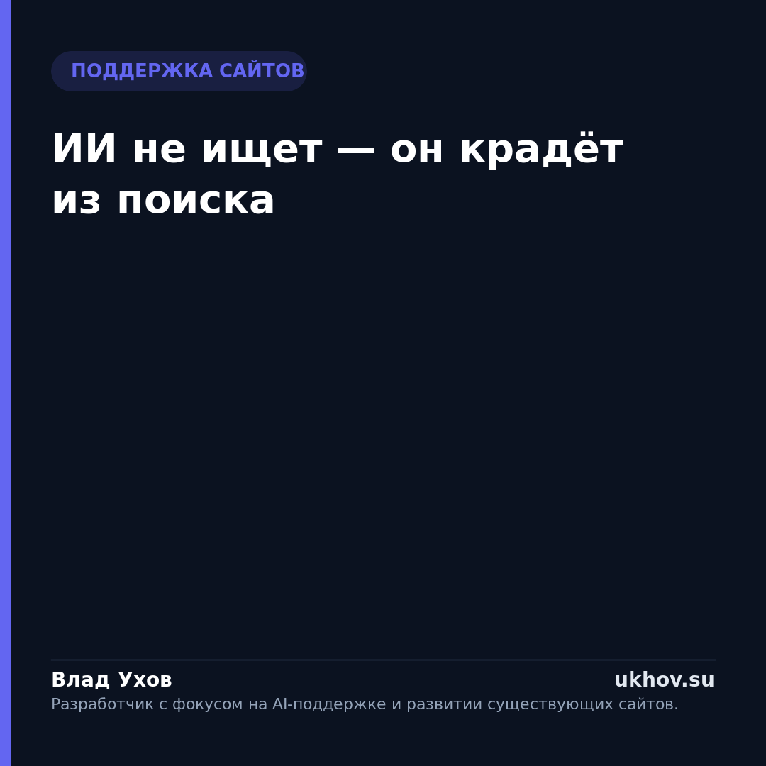 ИИ не ищет — он крадёт из поиска