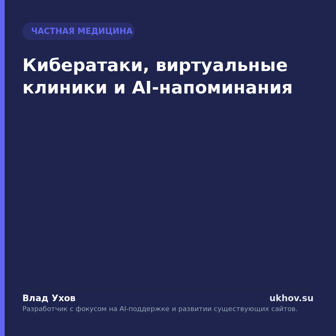 Кибератаки, виртуальные клиники и AI-напоминания