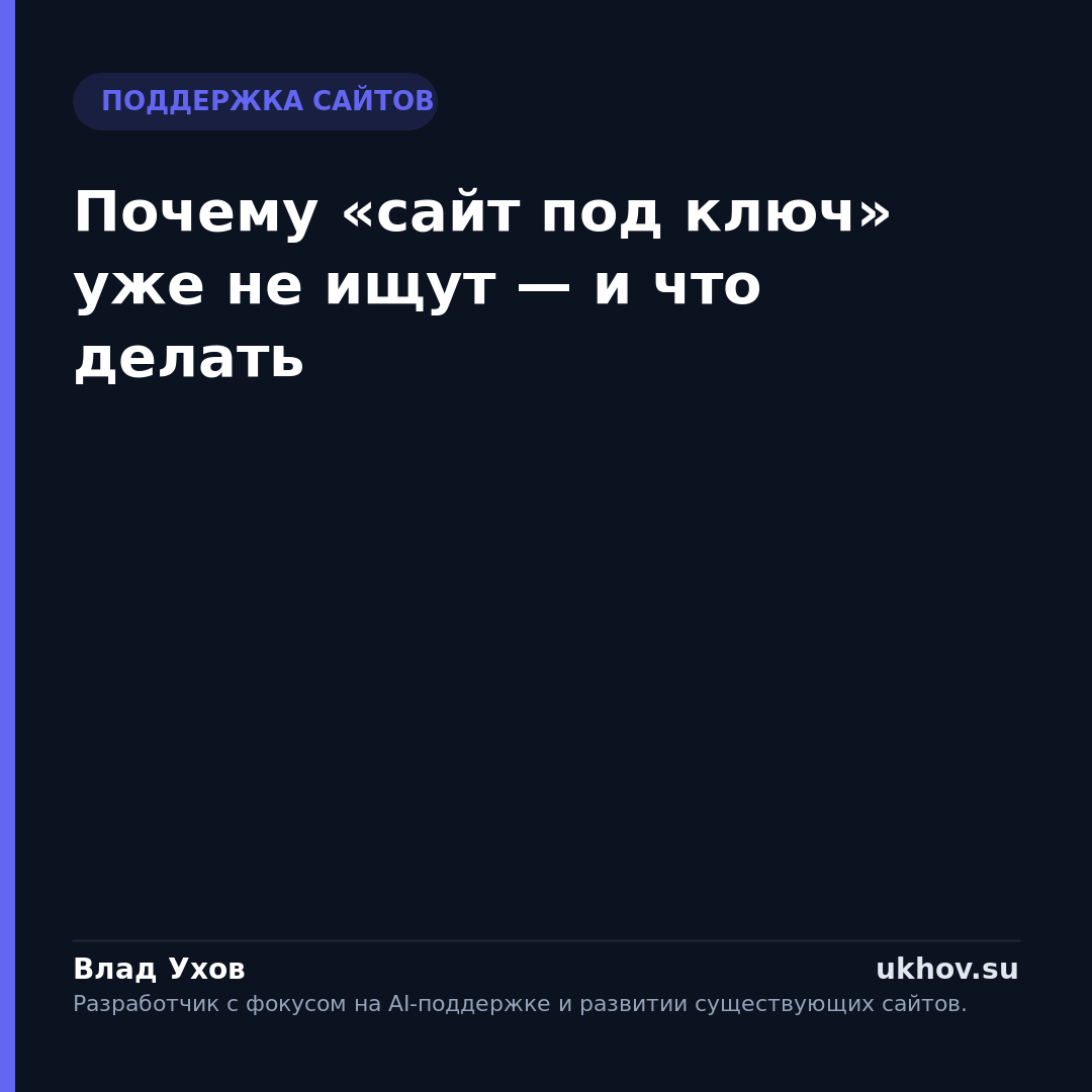 Почему «сайт под ключ» уже не ищут — и что делать