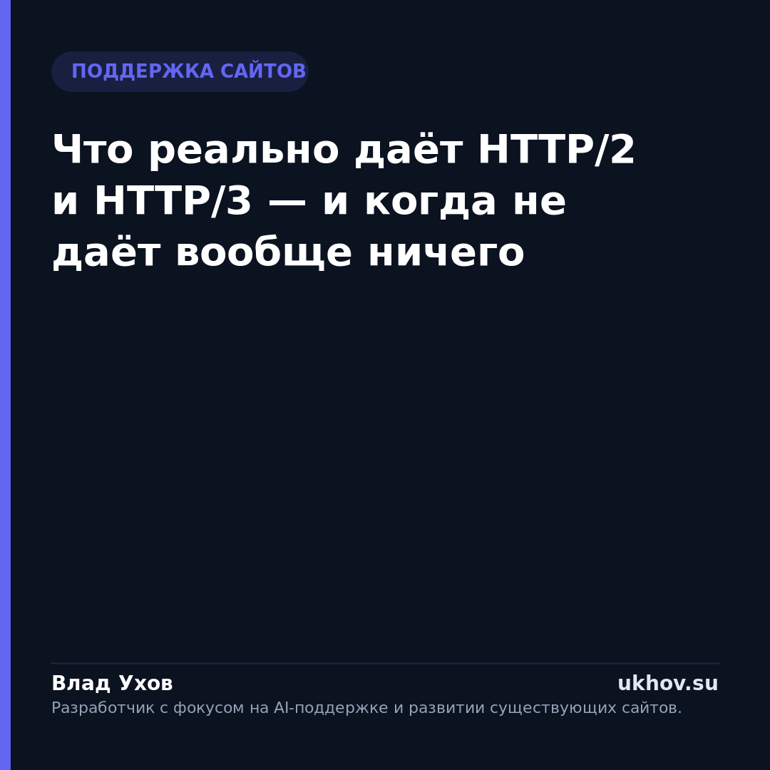 Что реально даёт HTTP/2 и HTTP/3 — и когда не даёт вообще ничего