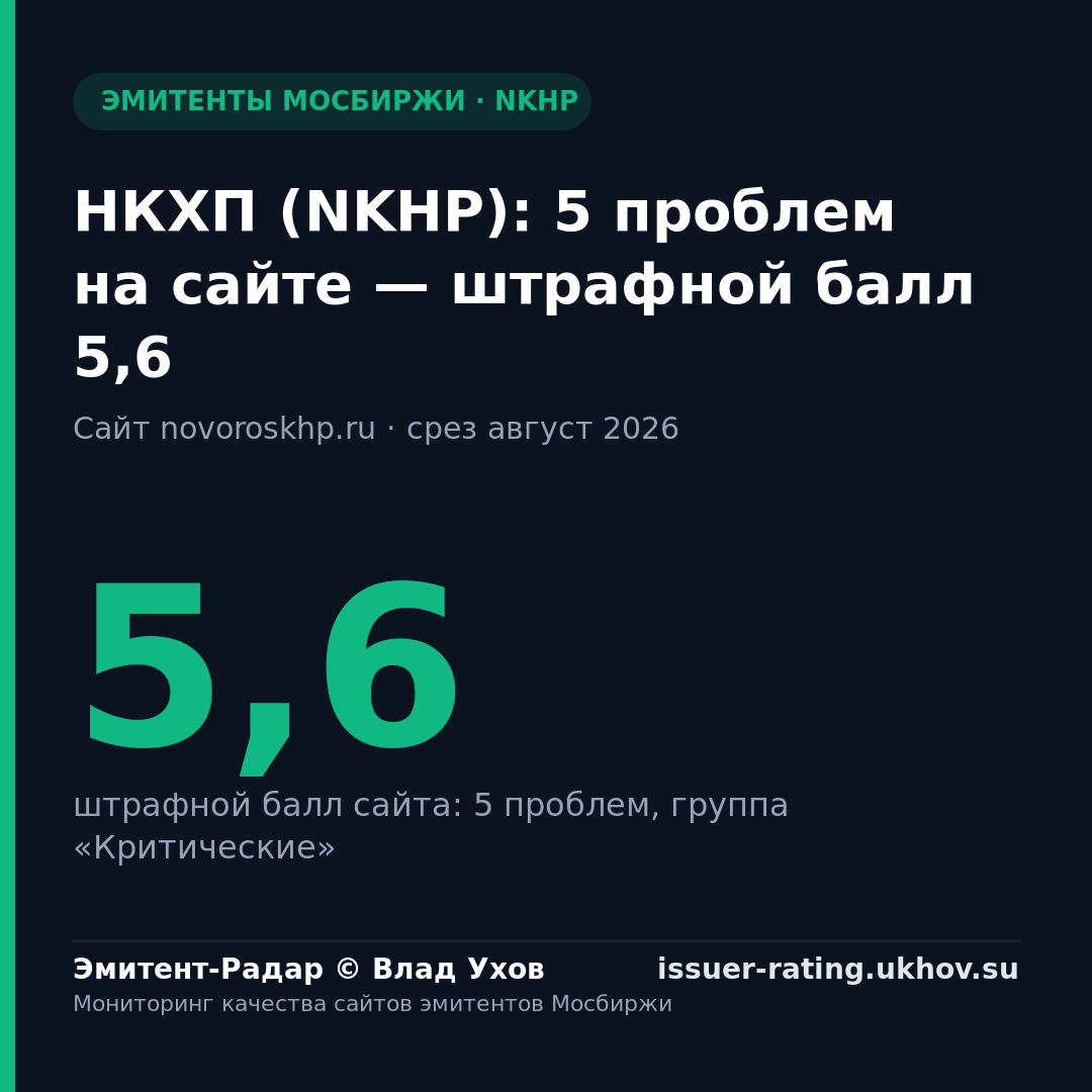 НКХП (NKHP): 5 проблем на сайте — штрафной балл 5,6