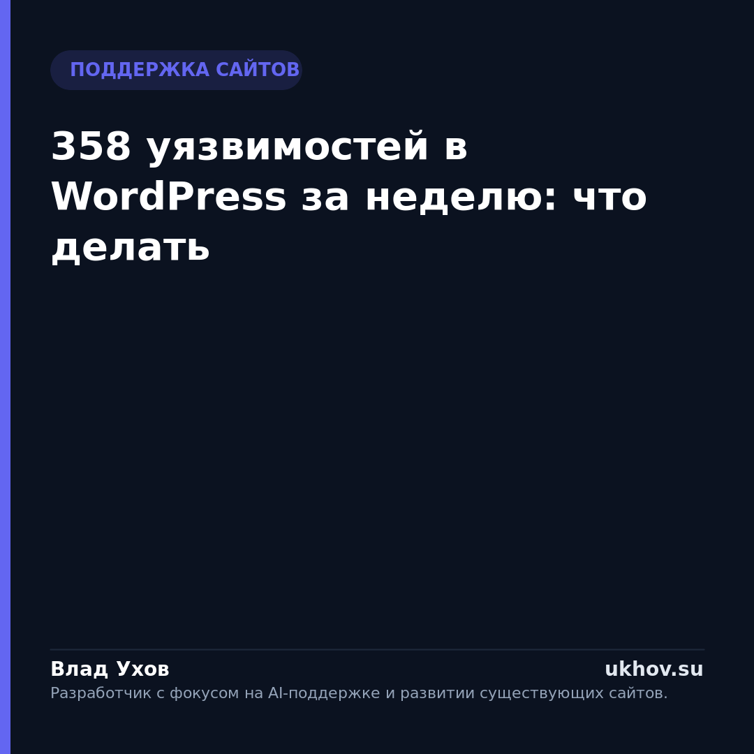 358 уязвимостей в WordPress за неделю: что делать
